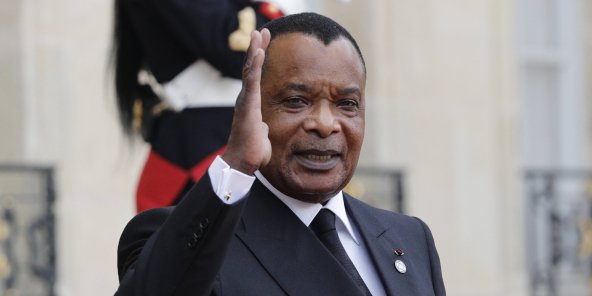 Le président congolais Denis Sassou Nguesso, à l'Élysée le 30 septembre 2019. © Kamil Zihnioglu/AP/SIPA