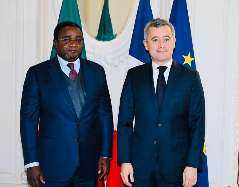 Les ministres Aimé Ange Wilfrid Bininga et Gérald Darmanin / DR