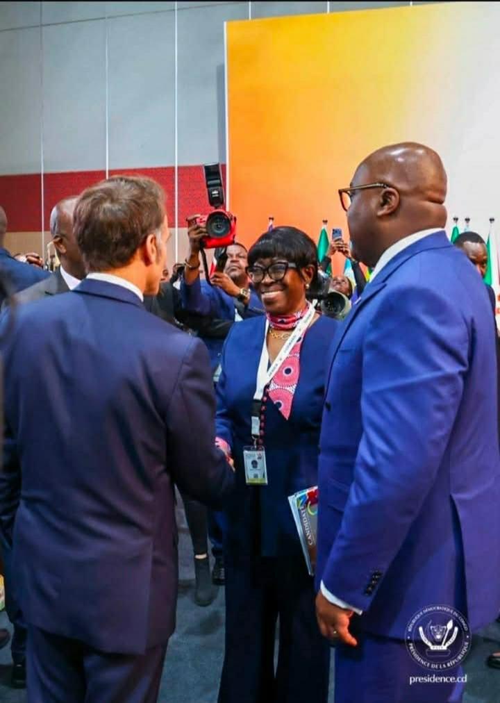 Félix Tshisekedi, Emmanuel Macron et Juliana Amato Lumumba à Nairobi au Kenya - Sommet Africa Forward@Presse présidentielle RDC