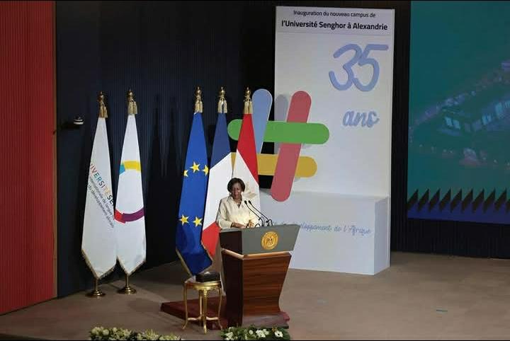 Louise Mushikiwabo pendant son alocution à Alexandrie en Egypte@libre